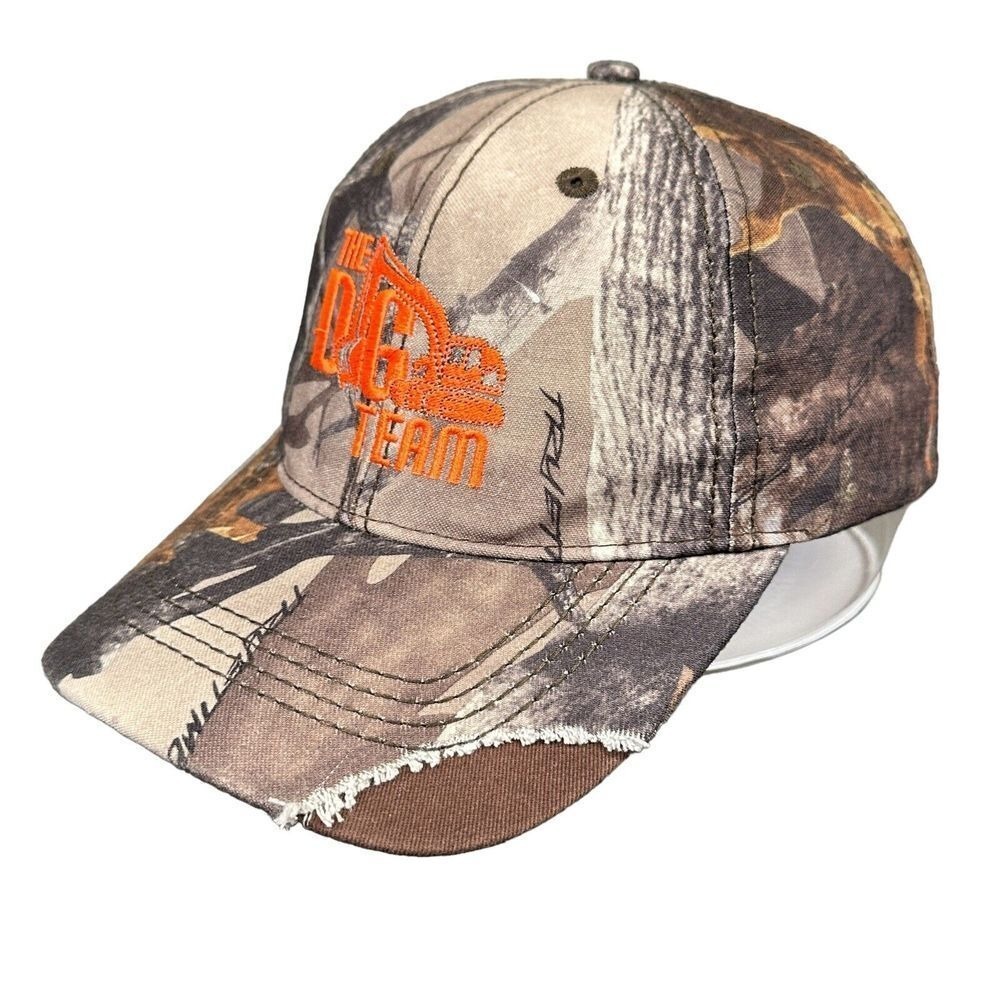 The Dig Team‎ Front Loader Pacific Headwear Camo Hat Cap Strap Back Adjustable
